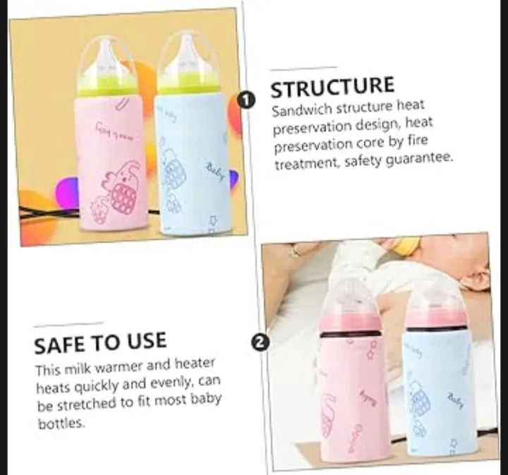 Portable USB Baby Bottle Warmer – Fast Milk Heating, Travel Friendly Feeder Warmer.