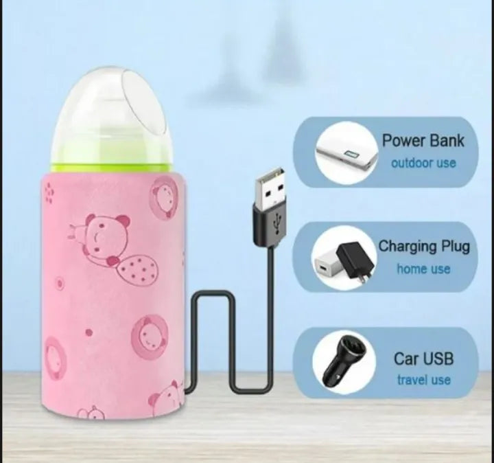 Portable USB Baby Bottle Warmer – Fast Milk Heating, Travel Friendly Feeder Warmer.