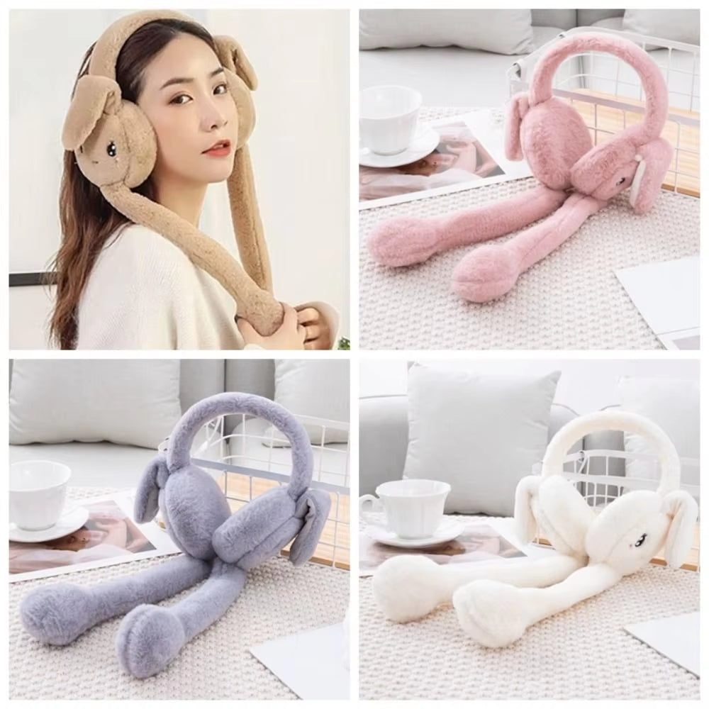 Soft Rabbit Plush Earmuffs Cartoon Solid Color Ear Cover Cold Proof Thicken Winter Earmuffs Outdoor